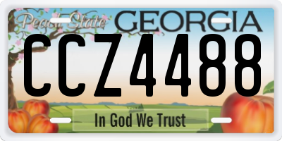 GA license plate CCZ4488