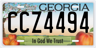 GA license plate CCZ4494