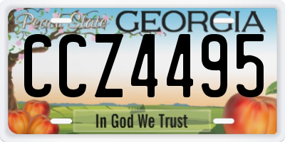 GA license plate CCZ4495