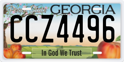 GA license plate CCZ4496