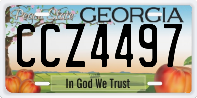 GA license plate CCZ4497