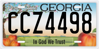 GA license plate CCZ4498