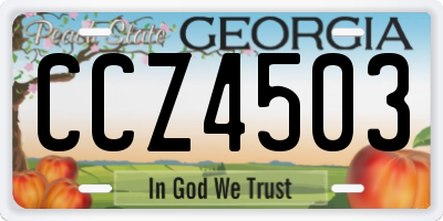 GA license plate CCZ4503