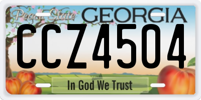 GA license plate CCZ4504