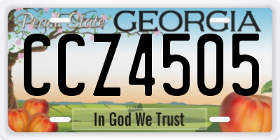 GA license plate CCZ4505