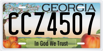GA license plate CCZ4507