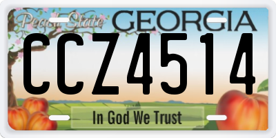 GA license plate CCZ4514