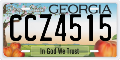 GA license plate CCZ4515