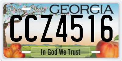 GA license plate CCZ4516