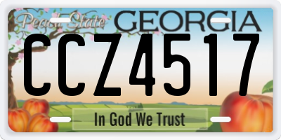 GA license plate CCZ4517