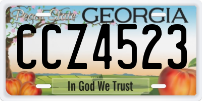 GA license plate CCZ4523