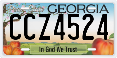 GA license plate CCZ4524