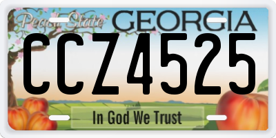 GA license plate CCZ4525