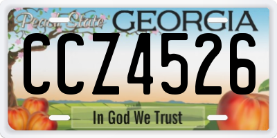 GA license plate CCZ4526