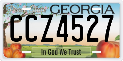 GA license plate CCZ4527