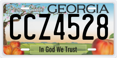 GA license plate CCZ4528