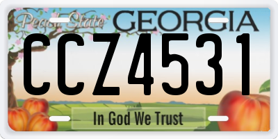GA license plate CCZ4531