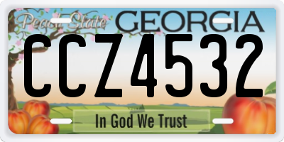 GA license plate CCZ4532