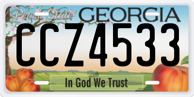 GA license plate CCZ4533