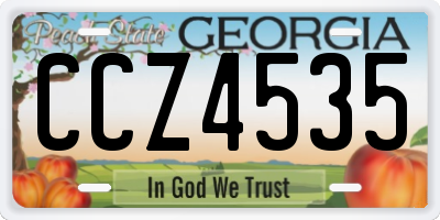GA license plate CCZ4535