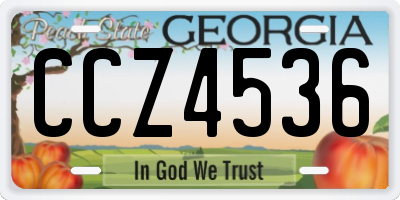 GA license plate CCZ4536