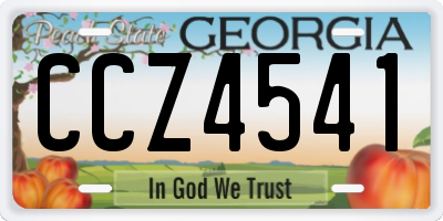 GA license plate CCZ4541