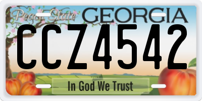 GA license plate CCZ4542