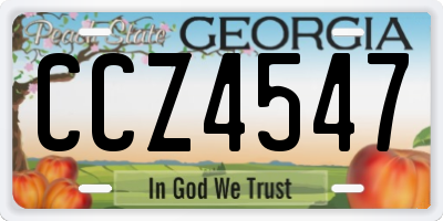 GA license plate CCZ4547