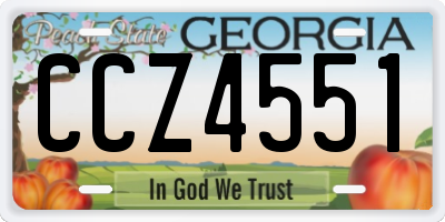 GA license plate CCZ4551