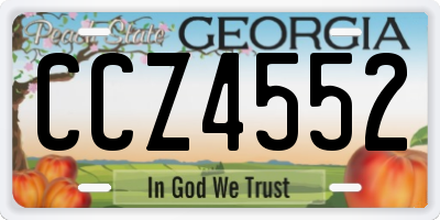 GA license plate CCZ4552