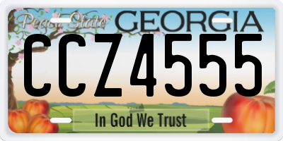GA license plate CCZ4555