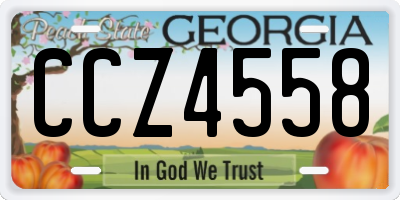 GA license plate CCZ4558