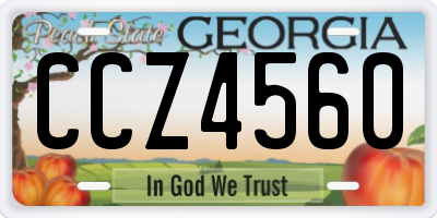 GA license plate CCZ4560