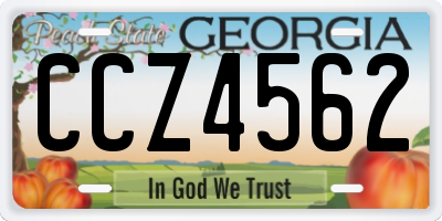 GA license plate CCZ4562