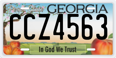 GA license plate CCZ4563