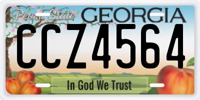 GA license plate CCZ4564