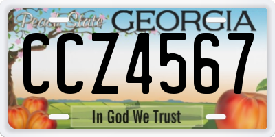 GA license plate CCZ4567