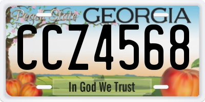 GA license plate CCZ4568