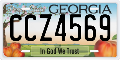 GA license plate CCZ4569