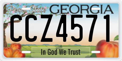 GA license plate CCZ4571