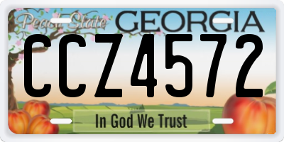 GA license plate CCZ4572