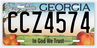 GA license plate CCZ4574