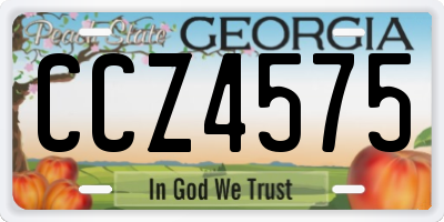 GA license plate CCZ4575