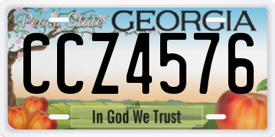 GA license plate CCZ4576