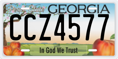 GA license plate CCZ4577