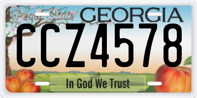 GA license plate CCZ4578