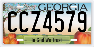 GA license plate CCZ4579