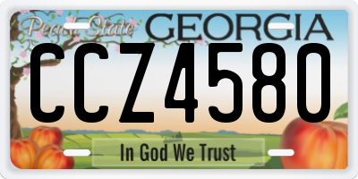 GA license plate CCZ4580