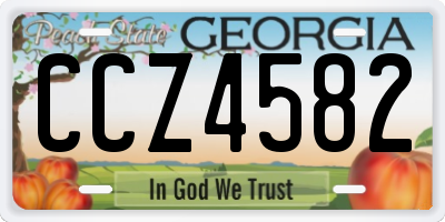GA license plate CCZ4582