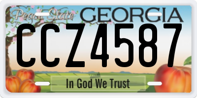 GA license plate CCZ4587